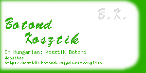 botond kosztik business card